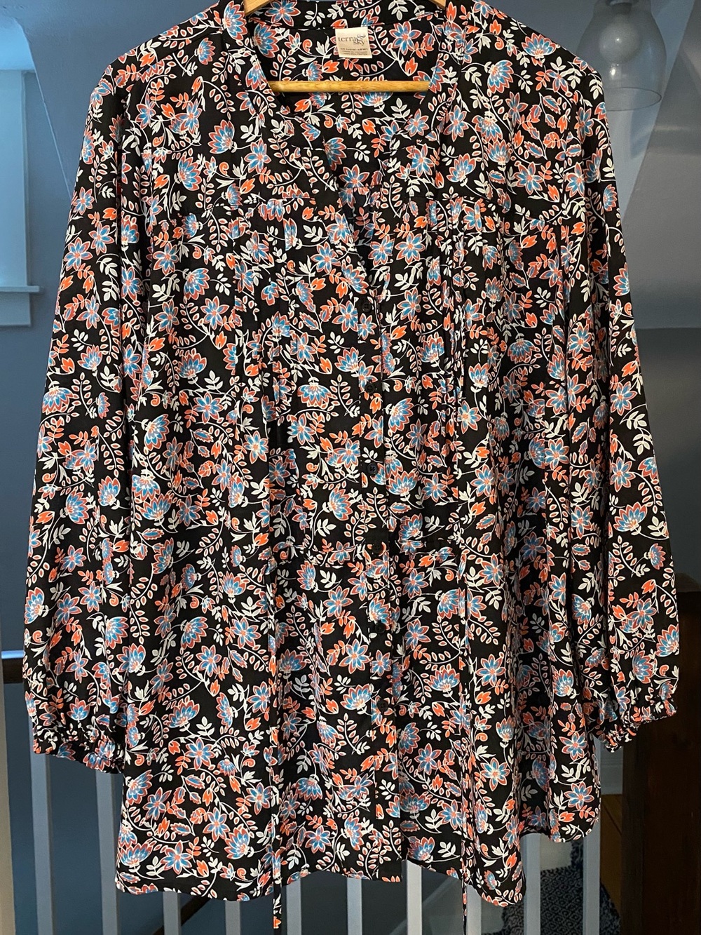 Terra & Sky Women’s Button-Up Long Sleeve Blouse